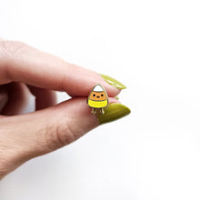 Load image into Gallery viewer, Candy Corn Mini Enamel Pin | Amy K Nalley (TX)

