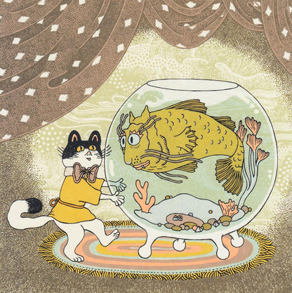 Cat and Catfish Screen Print | Daria Tessler (OR)