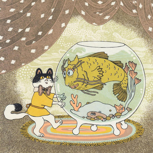 Cat and Catfish Screen Print | Daria Tessler (OR)