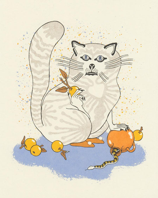 Golden Apple Cat Screen Print | Daria Tessler (OR)