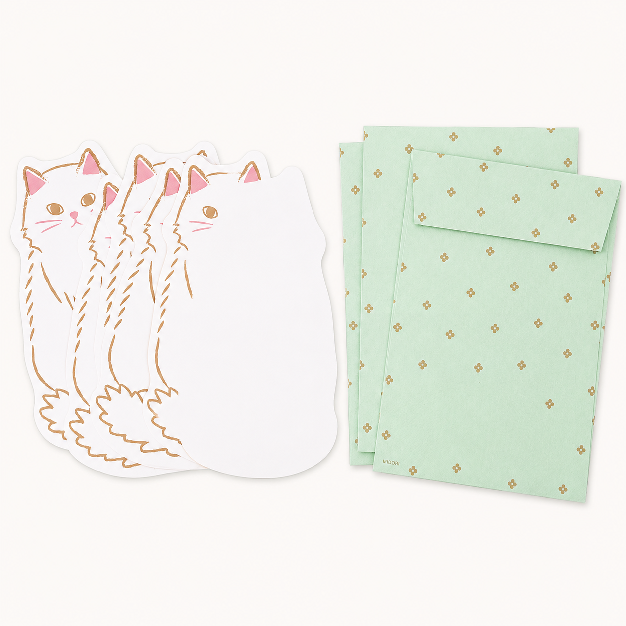 Die Cut Cat Letter Set | Midori (Japan)