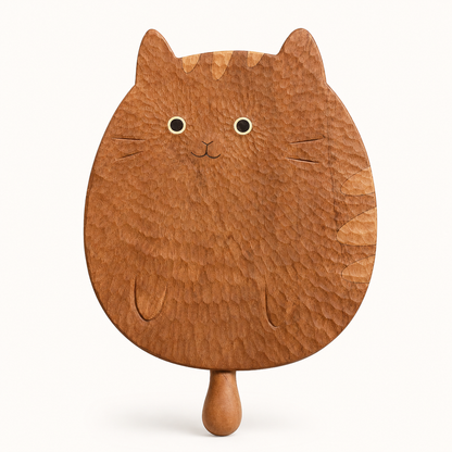 Hand Carved Cat Serving Board | Senser Woodcraft (NJ)