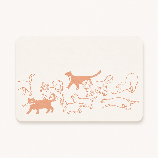 Cat Mini Message Letterpress Card | Matoka (Japan)