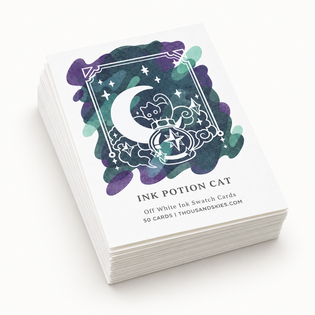 Ink Potion Cat Ink Swatch Cards | Pack of 50 | Thousand Skies (CA)