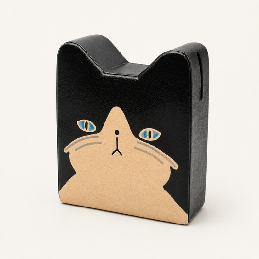 Leather Cat Coin Bank (Japan)