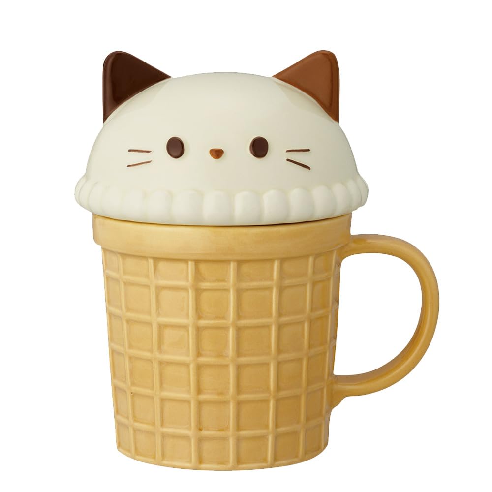 Ceramic Cat Ice Cream Cone Mug | Decole (Japan)