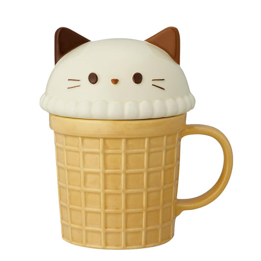 Ceramic Cat Ice Cream Cone Mug | Decole (Japan)