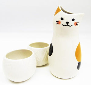 Calico Cat Ceramic Sake Set (Japan)