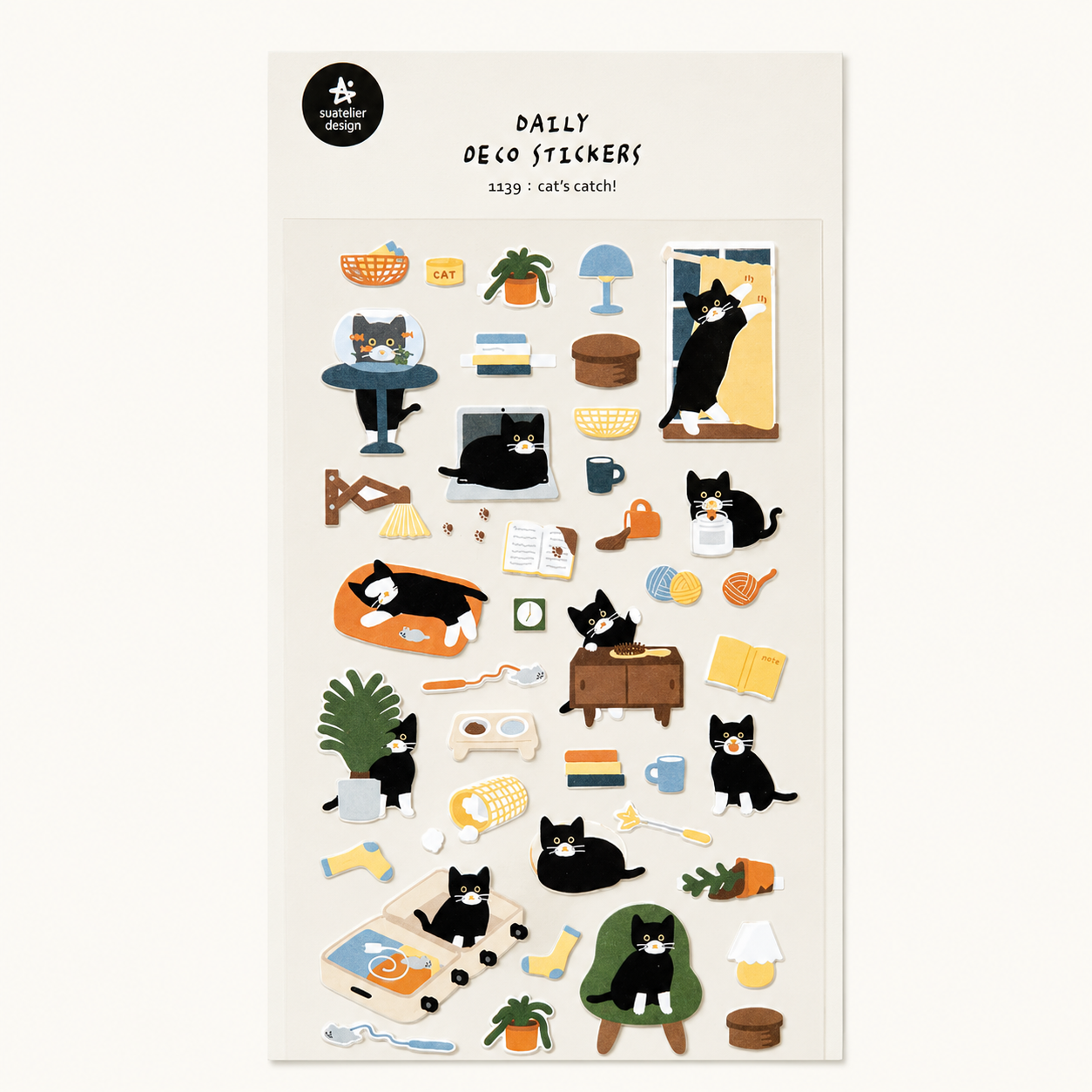 Cat's Catch Deco Sticker Sheet | Suatelier (KOR)