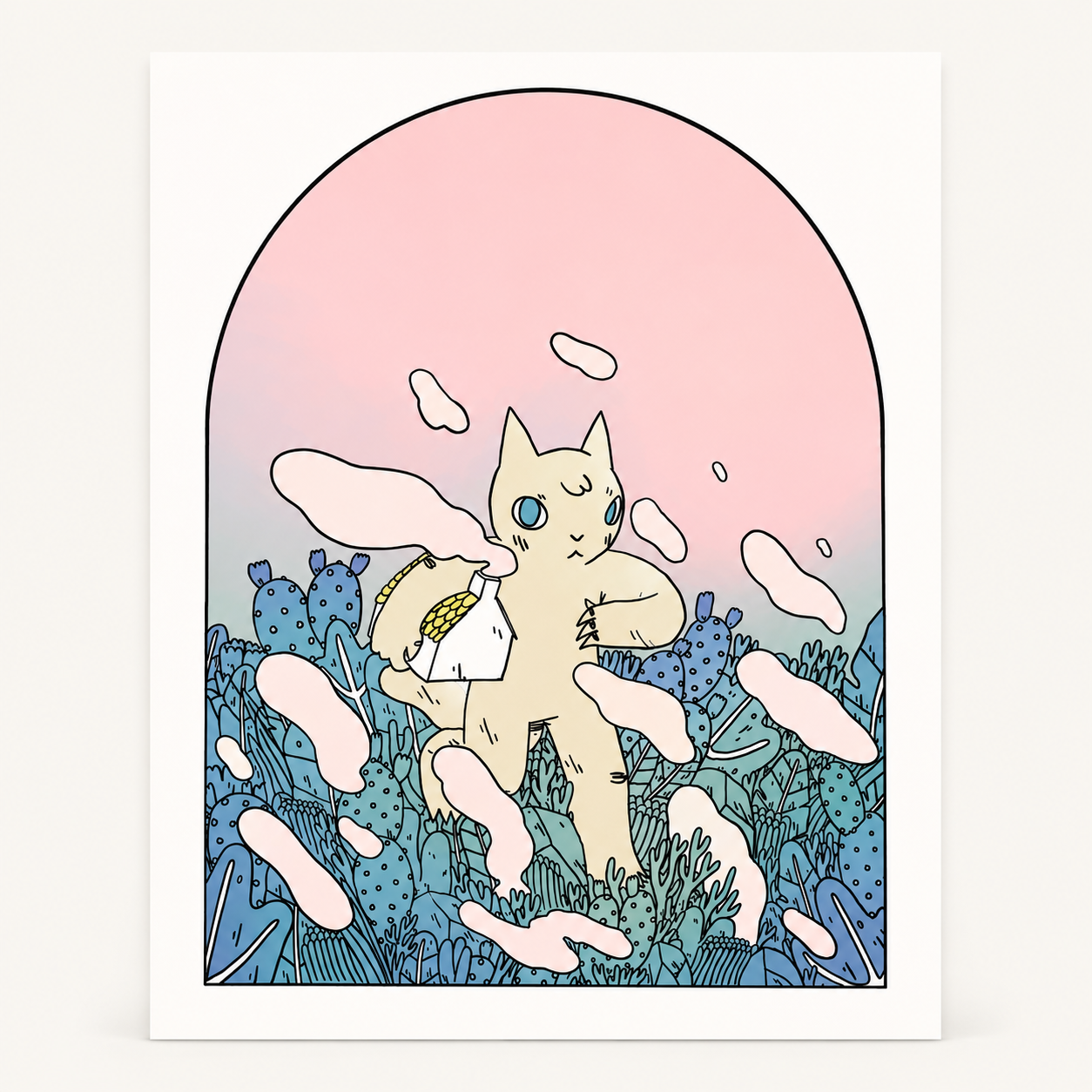 Cat Carrying House Print | Deth P. Sun (CA)