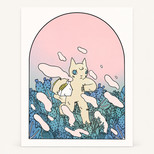 Cat Carrying House Print | Deth P. Sun (CA)