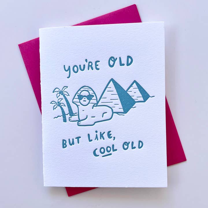 Cool Old Sphinx & Pyramids Birthday Card | Ghost Acadey (CA)