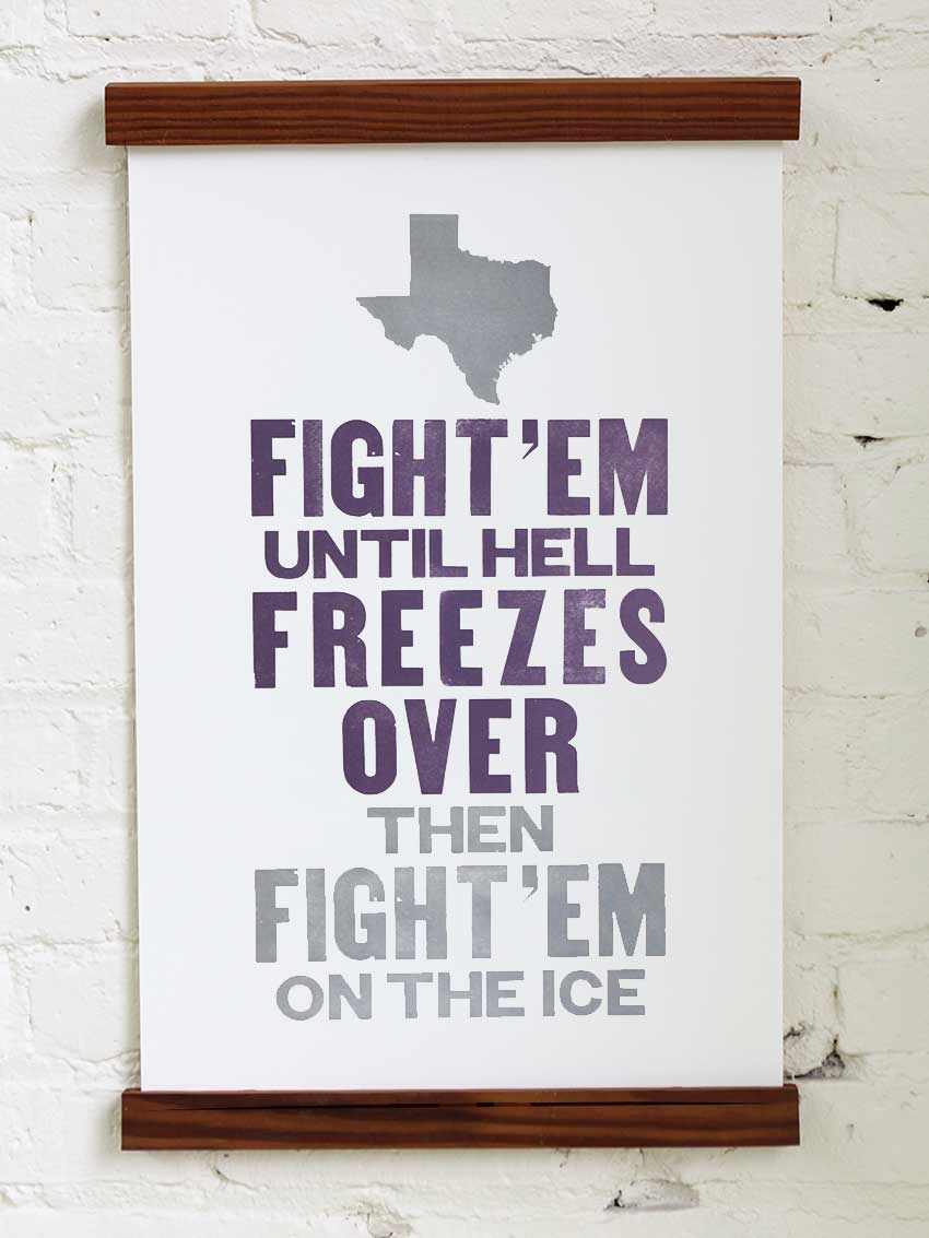 Fight Em Letterpress Print | Old Try (WV)