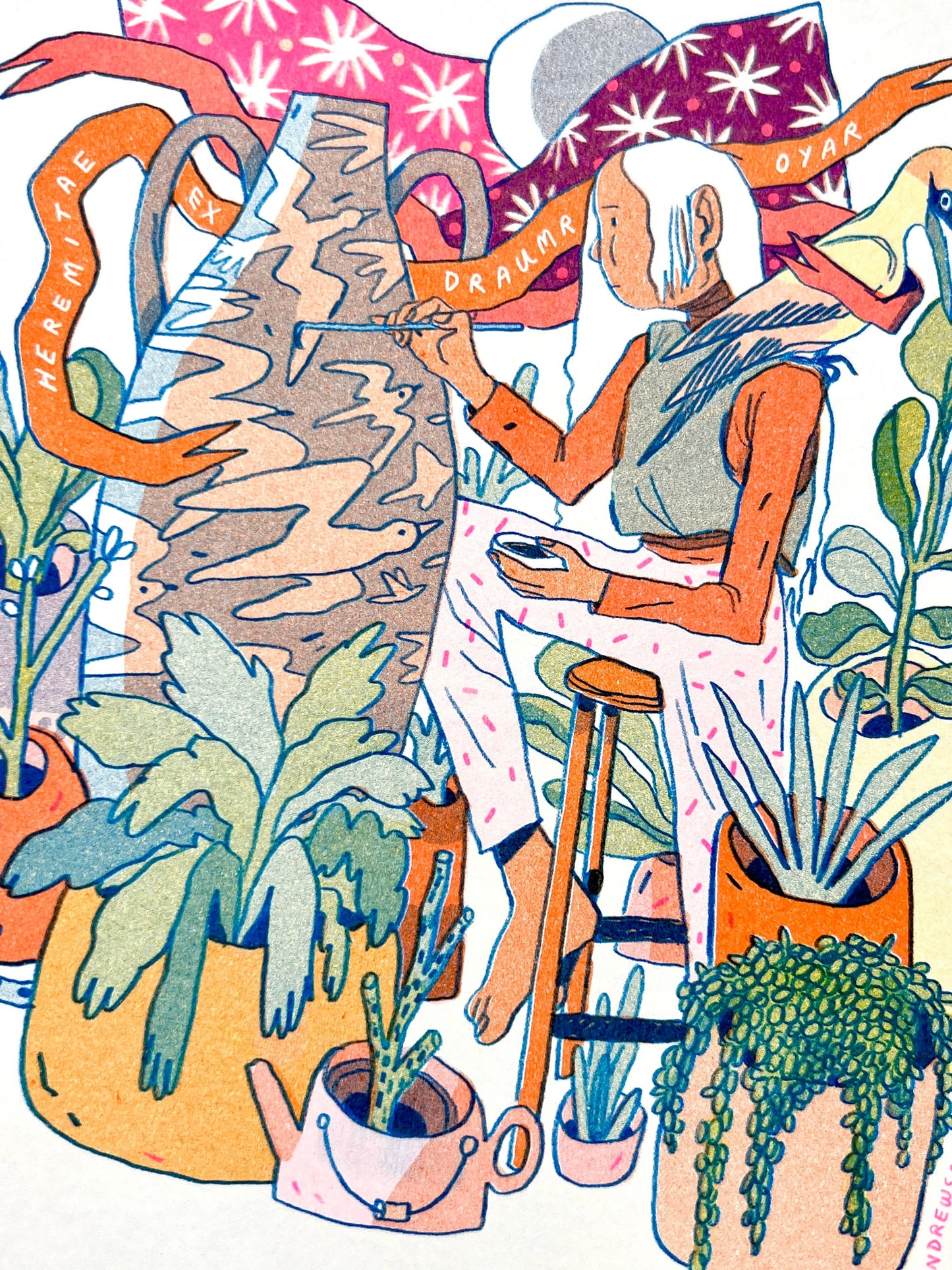 The Sculptor: Hermits of the Dream Islands Risograph Print | Natalie Andrewson (CA)