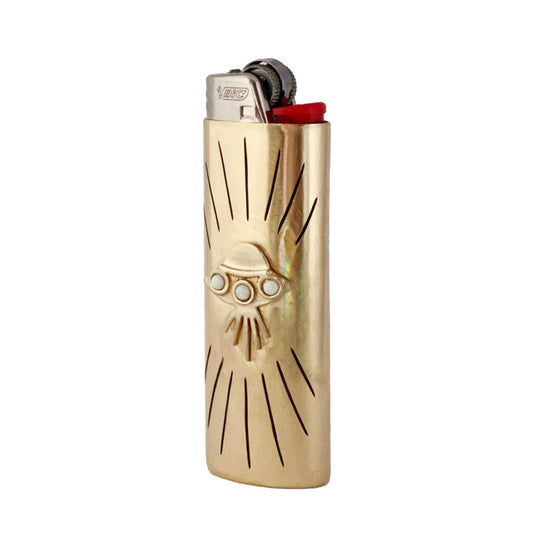 UFO Brass Lighter Case | Purple Opal | Therese Kuempel (IL)