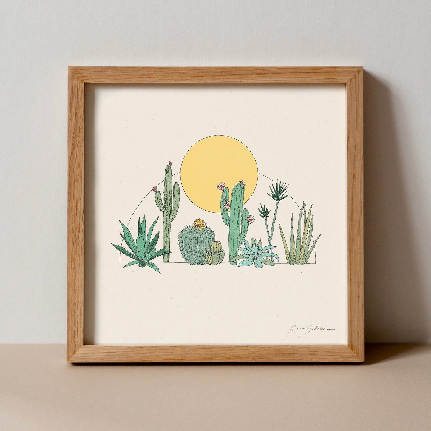 Cactus Sun Art Print | Hush Poppy Collection | Kaari Selven (OR)