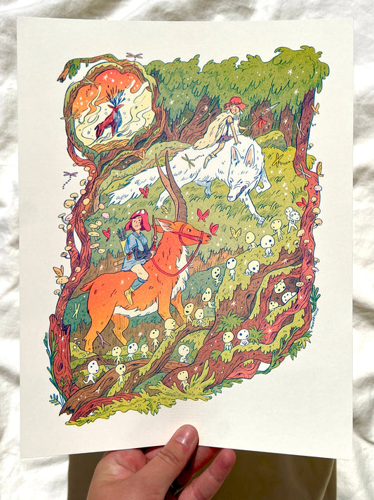 Princess Mononoke Riso Print | Natalie Andrewson (CA)