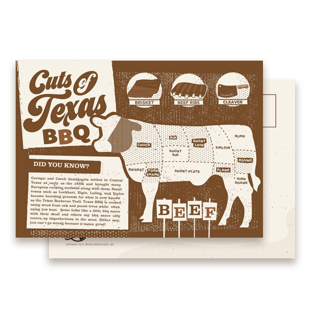 Texas BBQ: Beef Postcard | Bryan Spear Studio (TX)