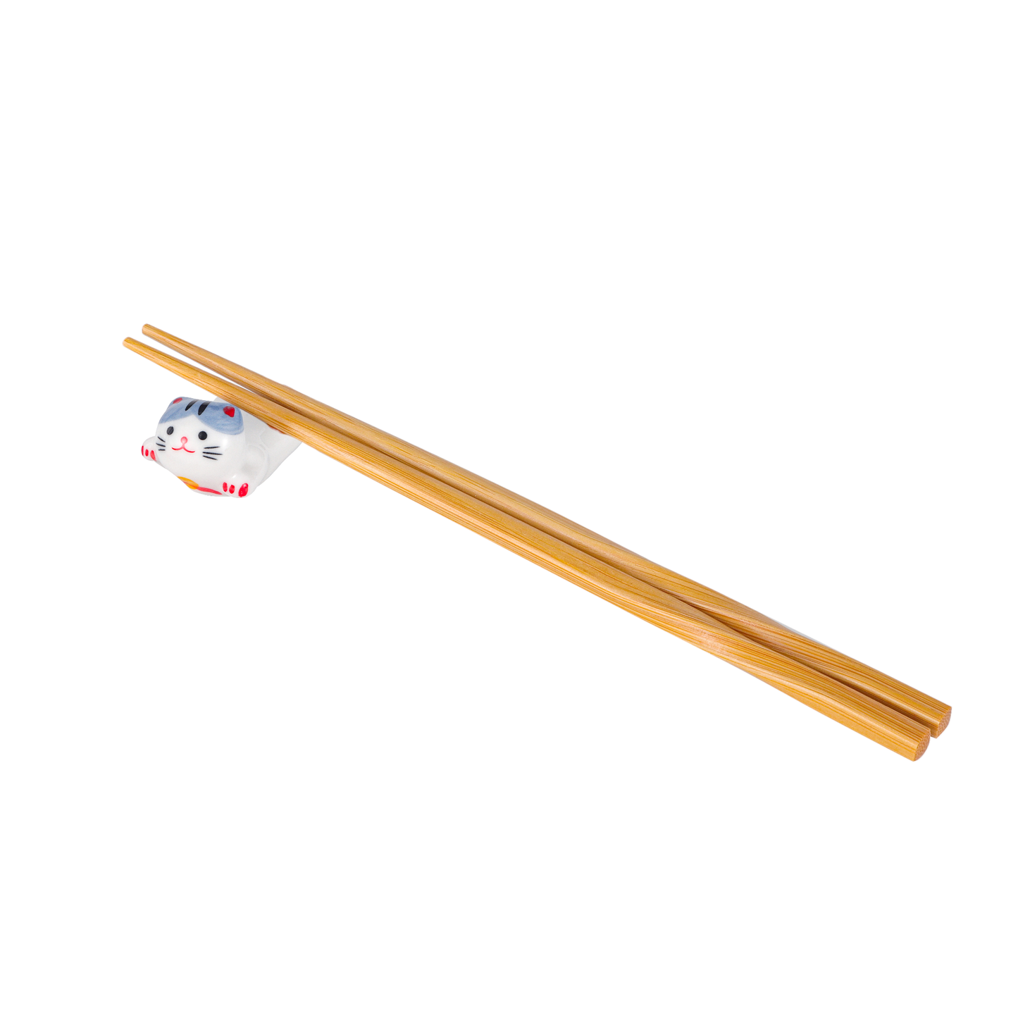 Cat Ceramic Chopsticks Rest | Gray + White