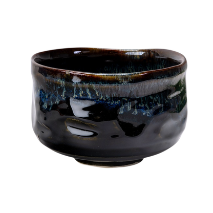 Matcha Bowl Black Blue Reactive Glaze (Japan)