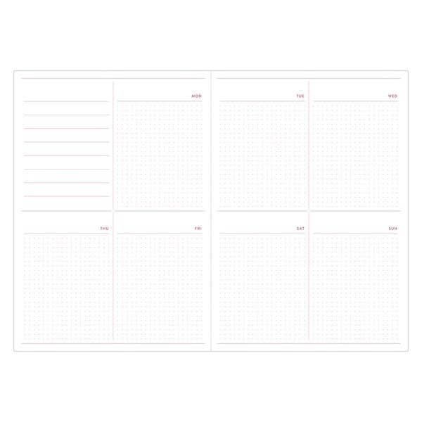 Day Free Weekly Log Diary | Grayish Blue | Mark's Inc (Japan)