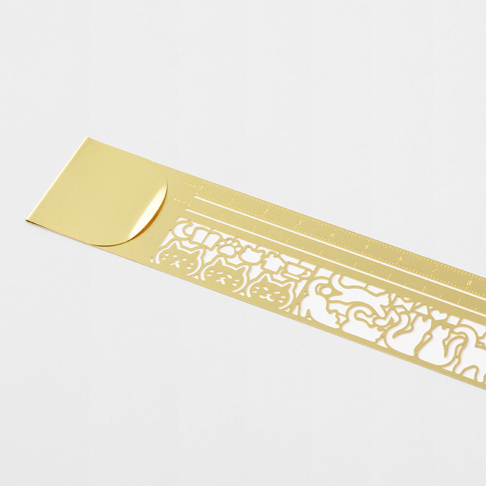 Cat Stencil Clip Ruler | Gold | Midori (Japan)