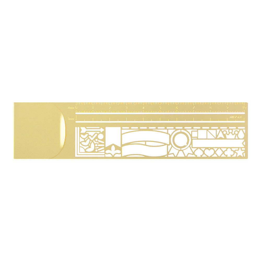 Stencil Clip Ruler | Gold | Midori (Japan)