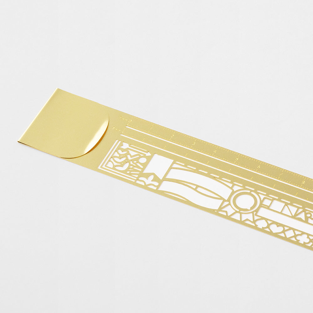 Stencil Clip Ruler | Gold | Midori (Japan)