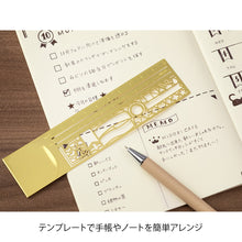 Load image into Gallery viewer, Stencil Clip Ruler | Gold | Midori (Japan)
