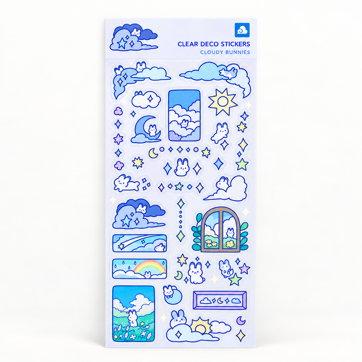 Cloudy Bunnies Clear Sticker Sheet | Thousand Skies (CA)