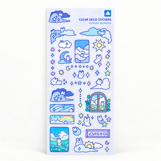 Cloudy Bunnies Clear Sticker Sheet | Thousand Skies (CA)