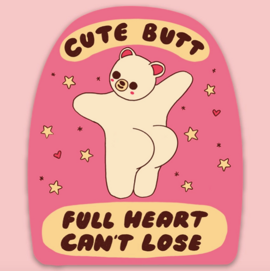 Cute Butt, Full Heart Vinyl Sticker | Tender Ghost (FL)