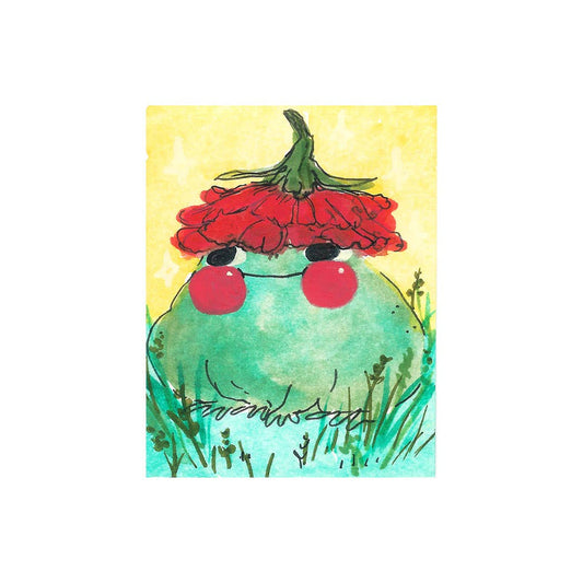Frog in Flower Hat Mini Art Print | Rebekah Evans (NC)