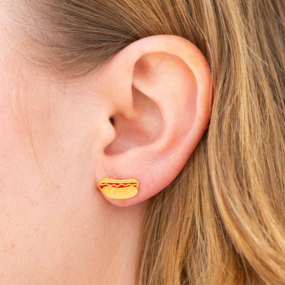 Hot Dog Enamel Earrings | Jenny Lemons (CA)