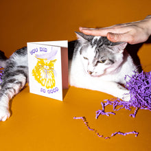 Load image into Gallery viewer, You Did So Good Cat Risograph Card | Bromstad Printing Co. (VA)
