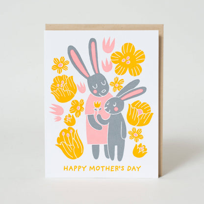 Mother's Day Bunnies Letterpress Greeting Card | Fugu Fugu (OR)