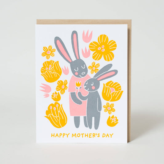 Mother's Day Bunnies Letterpress Greeting Card | Fugu Fugu (OR)