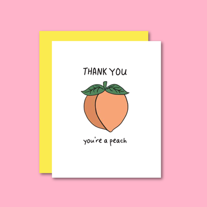 Thank You Peach Risograph Card | Jenny Lemmons (CA)
