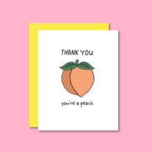 Load image into Gallery viewer, Thank You Peach Risograph Card | Jenny Lemmons (CA)

