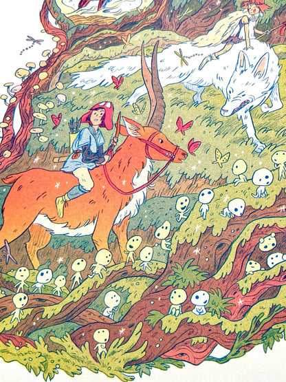 Princess Mononoke Riso Print | Natalie Andrewson (CA)