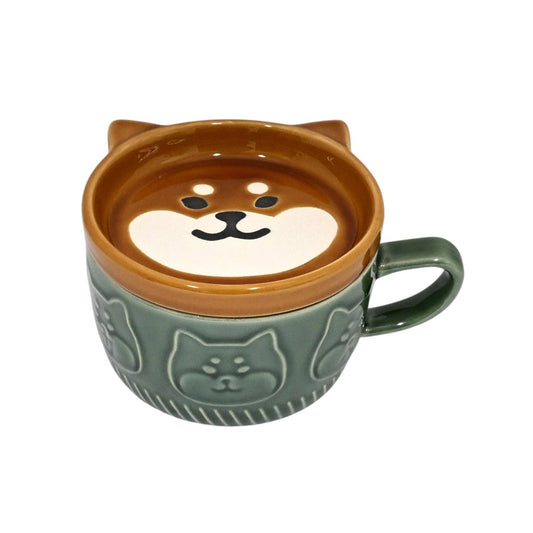 Shiba Inu Coffee Mug With Saucer Lid | Nagomi (Japan)
