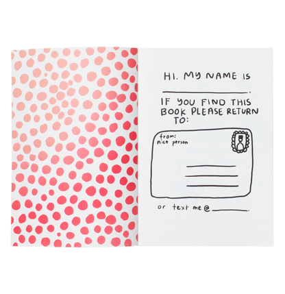 Make It Happen journal name and return-address page