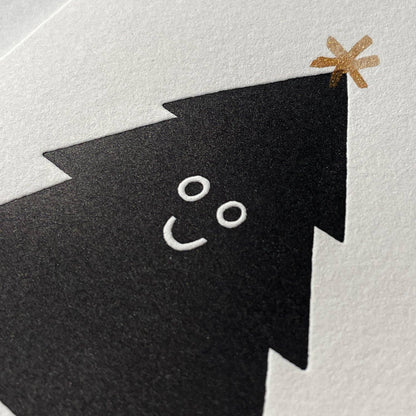 Holiday Black Tree Letterpress Holiday Card | Oitama (CA)