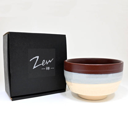 Mino Ware Wine/Blue/Ivory Matcha Bowl (Japan)