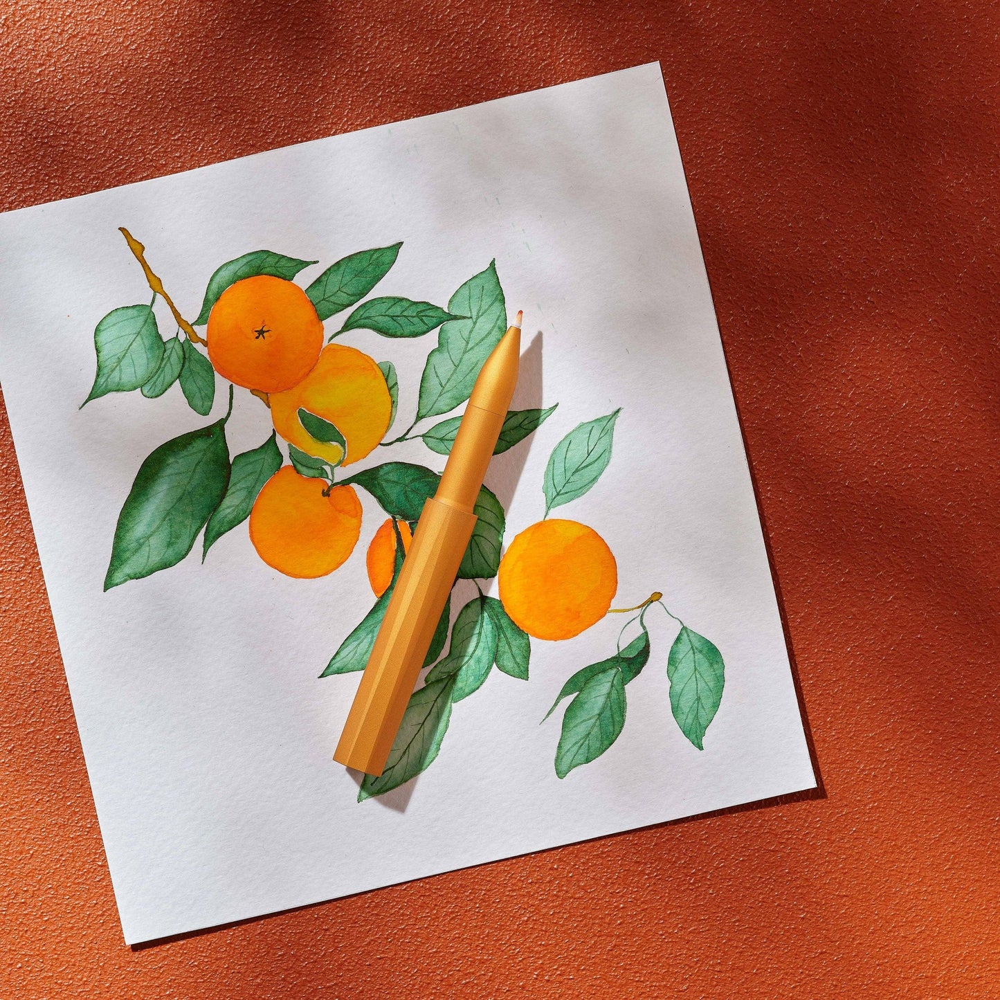 The Wren Refillable Writing Pen | Matte Clementine | Tom's Studio (UK)