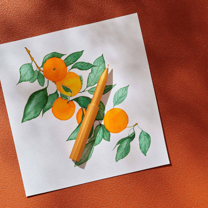 The Wren Refillable Writing Pen | Matte Clementine | Tom's Studio (UK)