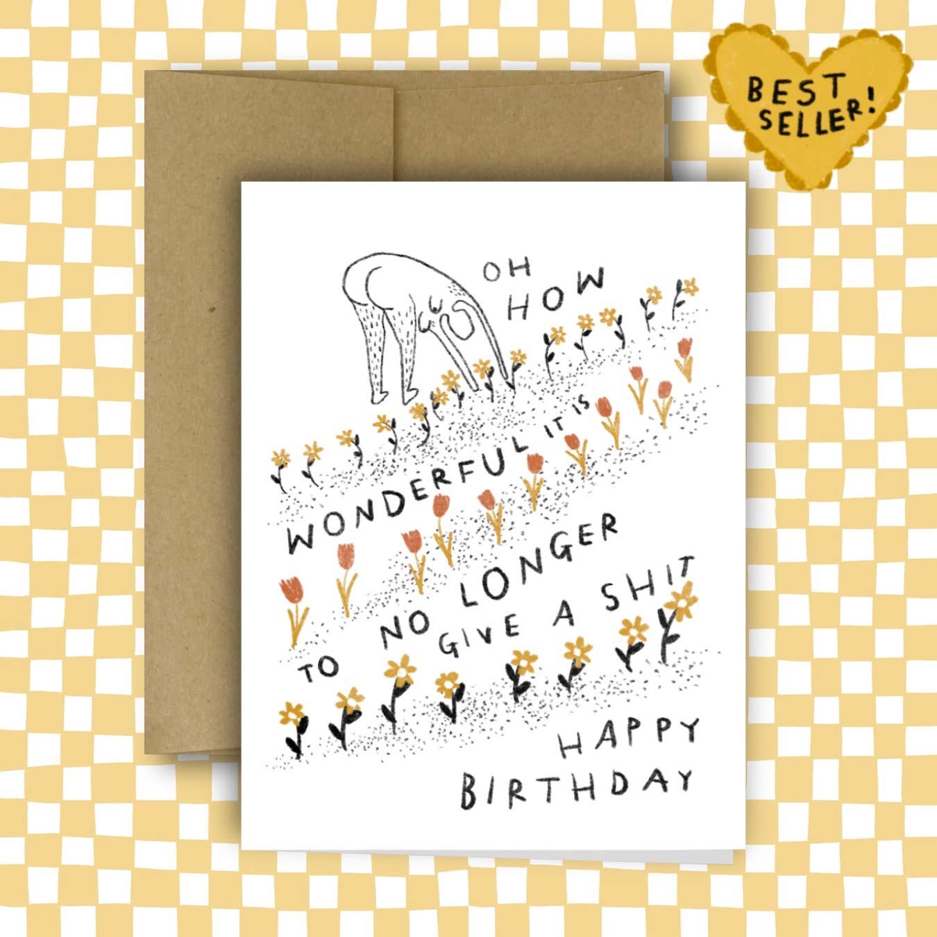 HOW WONDERFUL IT IS TO NO LONGER GIVE A SHIT Birthday Card | Rani Ban Co. (NY)