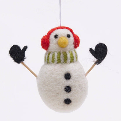 Snowman Wool Felt Ornament