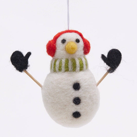 Snowman Wool Felt Ornament