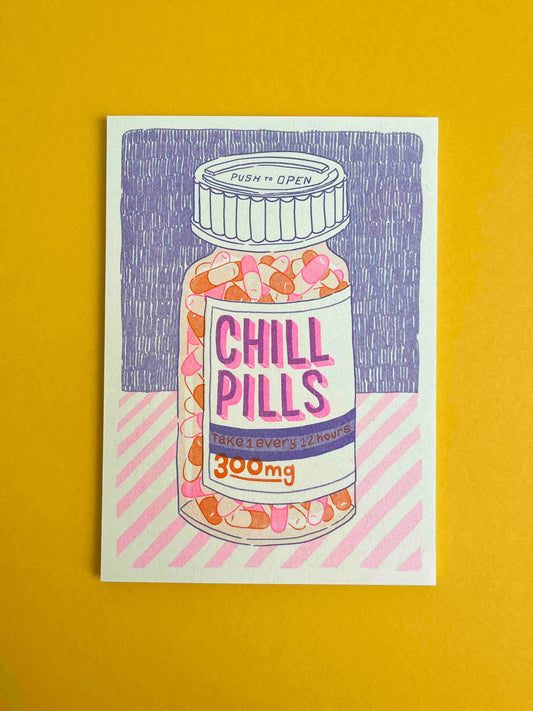 Chill Pills Risograph Print | Jacqueline Colley (UK)